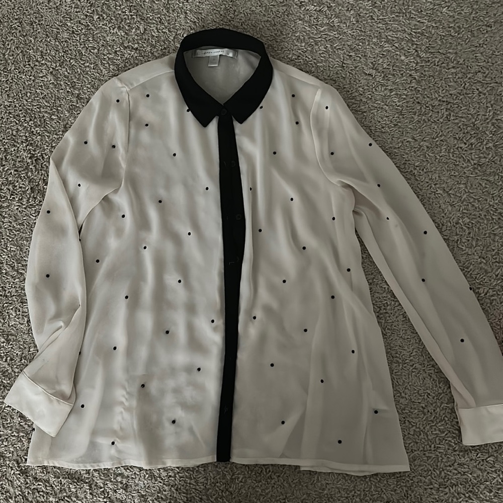 Lauren Conrad black gemstone blouse